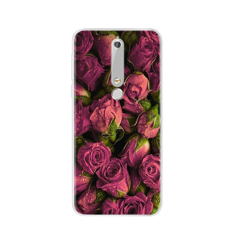 Smartphone case with rose pattern.