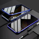 Shockproof 360 Full Protection Anti-peeping Metal Magnetic Closure Case For iPhone 15 14 13 12 11 Pro Max X XR XS 8 7 Plus Double-sided Glass Cover