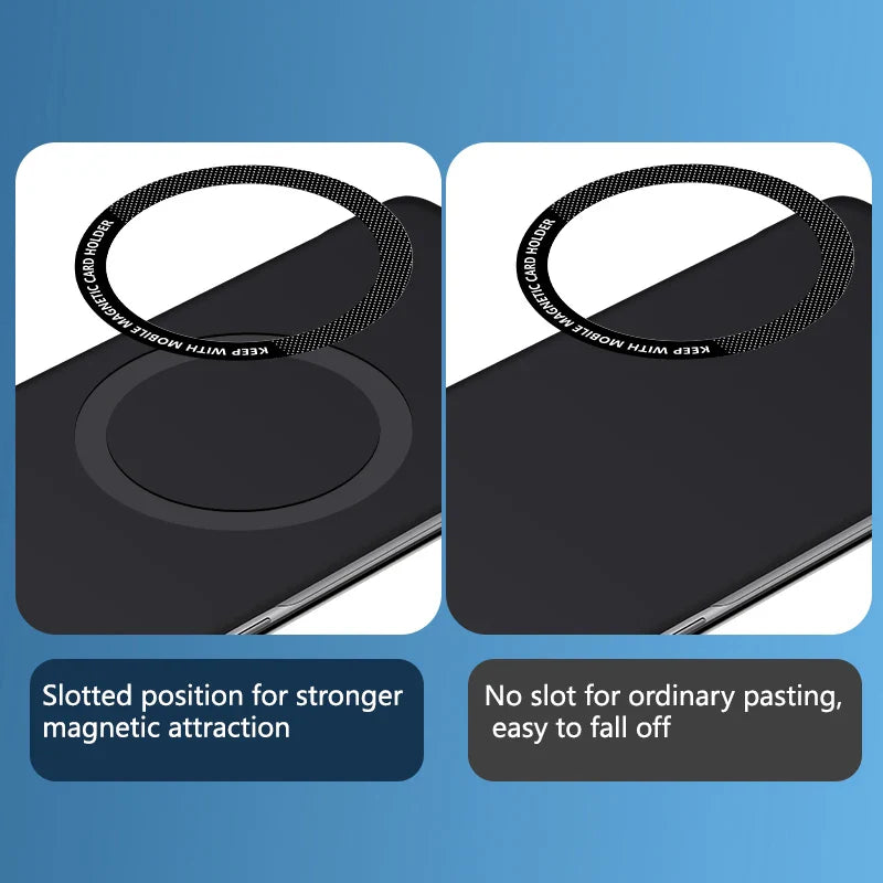 A smartphone with a circular magnet magnet on the back