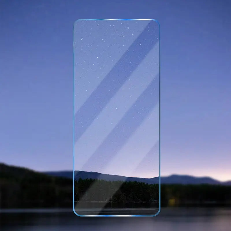 a smartphone with a glass screen on the screen