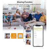 a smartphone with a family sitting on the couch