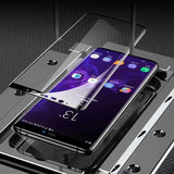 a smartphone with a glass screen protector on top