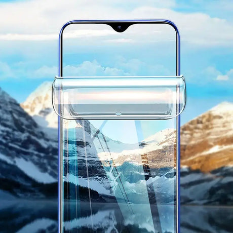 a smartphone with a glass screen on it