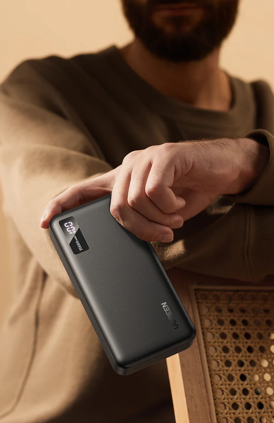 Smartphone held in a person’s hand.