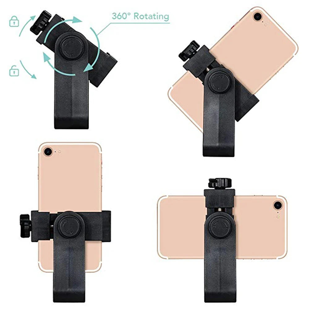 Adjustable 360 Degree Rotating Tripod Mount for Mobile Phone - Camera Tripod Stand Phone Holder