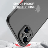 Luxury Shockproof Armor Matte Case For iPhone 15 14 13 12 11 Pro Max Plus Silicone Clear Hard PC Cover