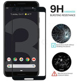 Smartphone with a screen protector advertising 9H hardness and bursting resistance.