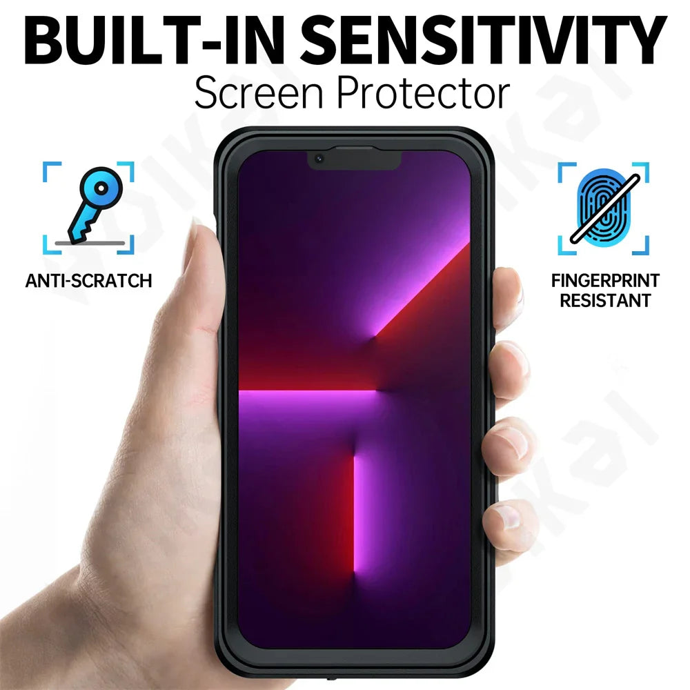 Smartphone with a screen protector featuring anti-scratch and fingerprint-resistant properties.