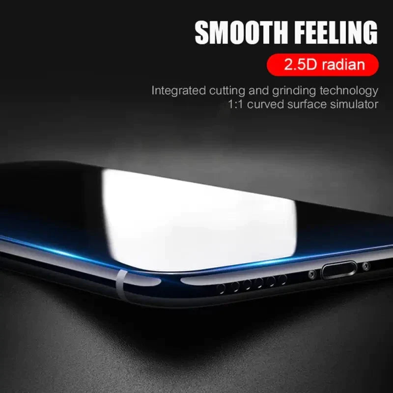 a smartphone with a glass screen on it