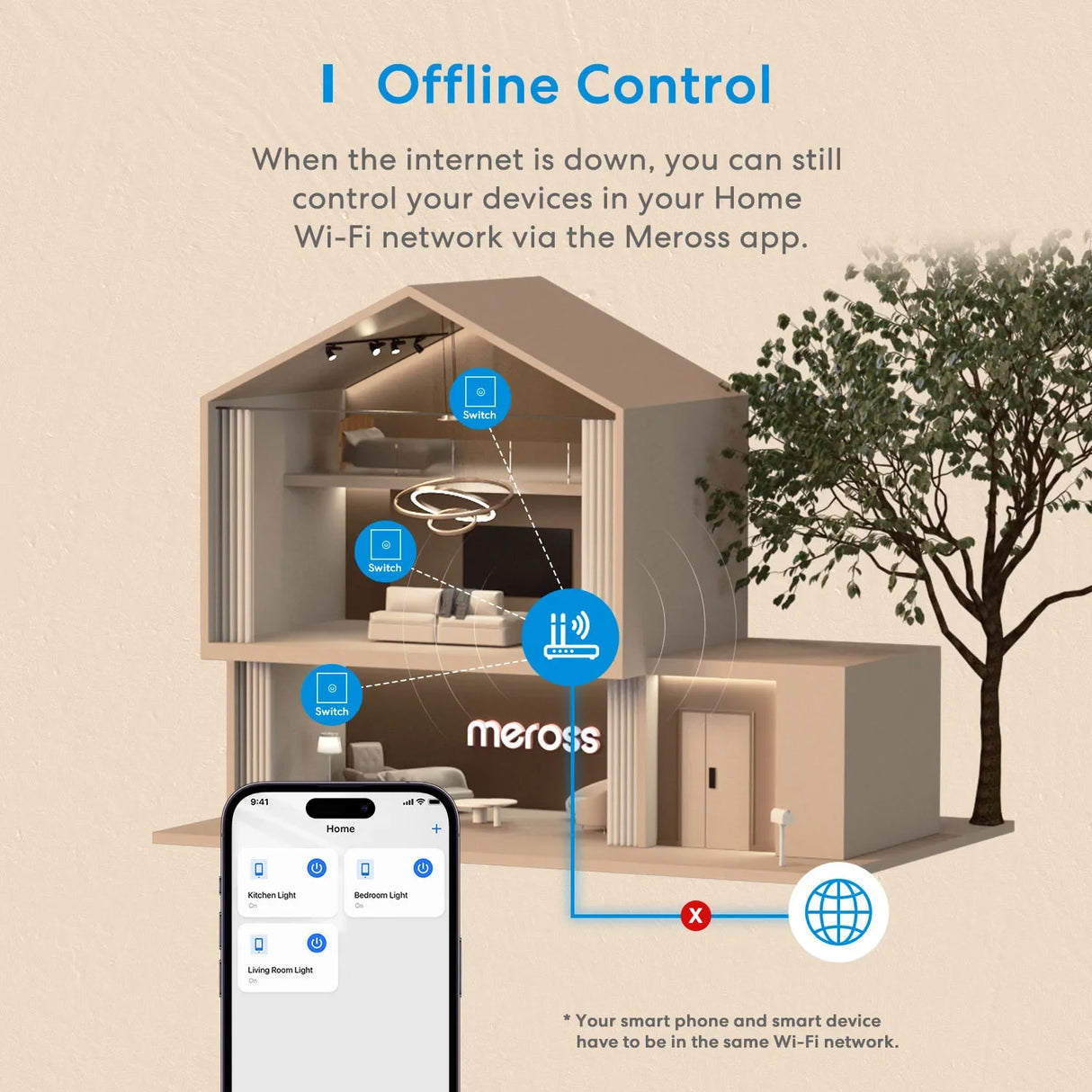 a smartphone with the text,’home security’and a picture of a house with a tree in the