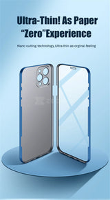 Smartphone with an ultra-thin case or cover being advertised as ’Zero’ experience.