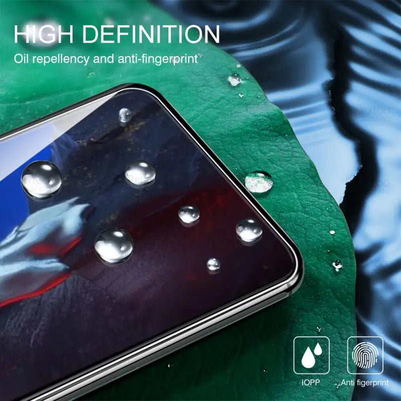 a smartphone with water droplets on it