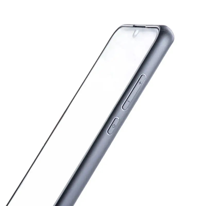 the back of a smartphone with a glass screen