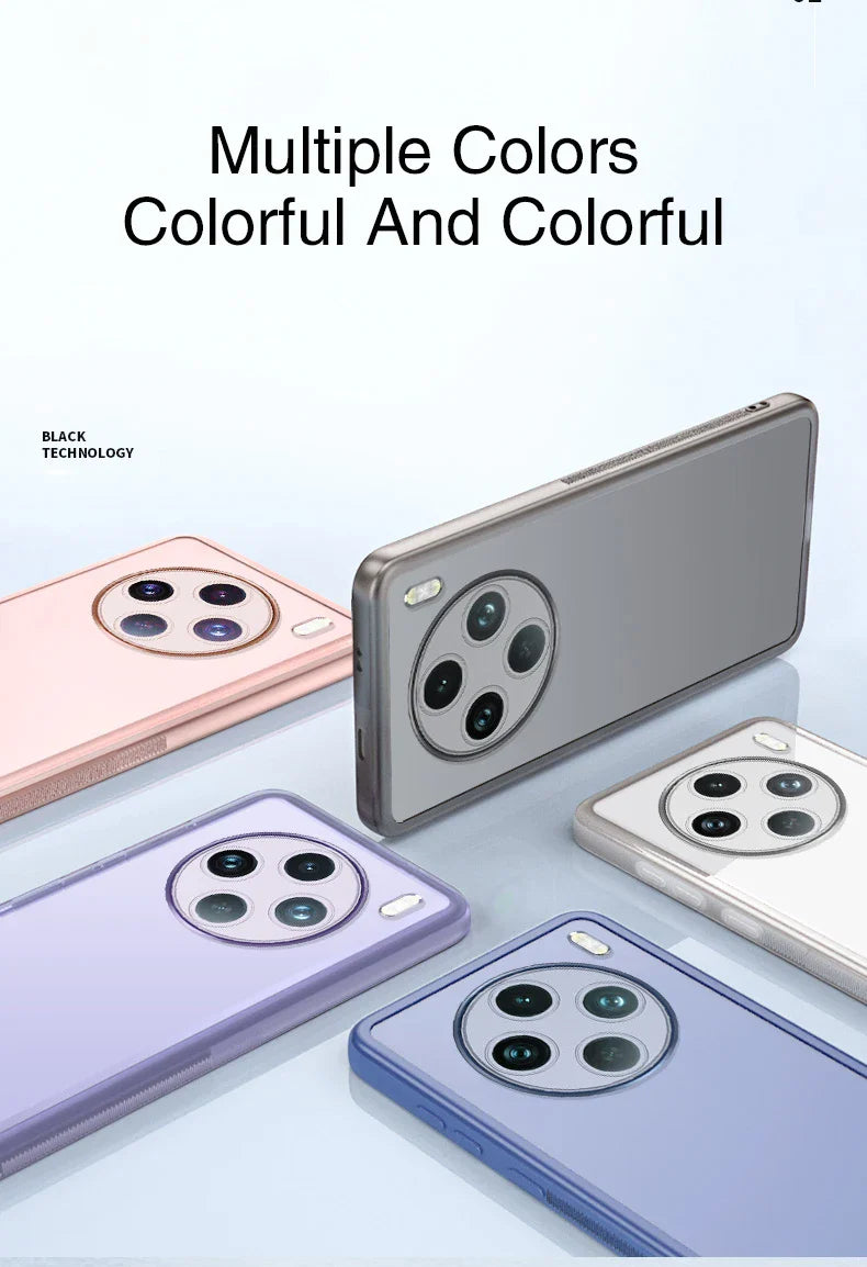 Smartphones with prominent circular camera arrays in various pastel colors.