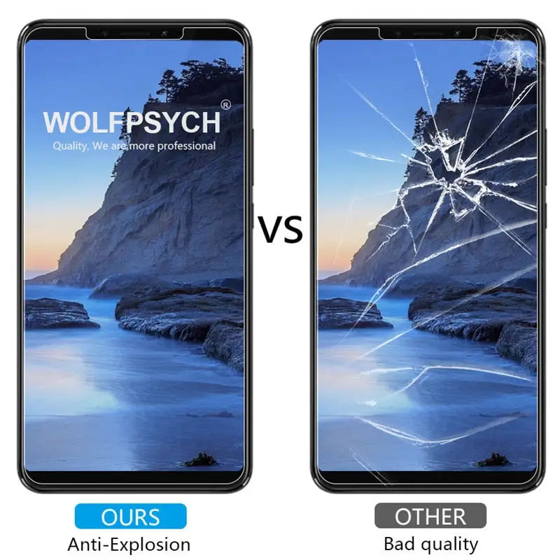 two samsung galaxy s9 and s9e with cracked glass
