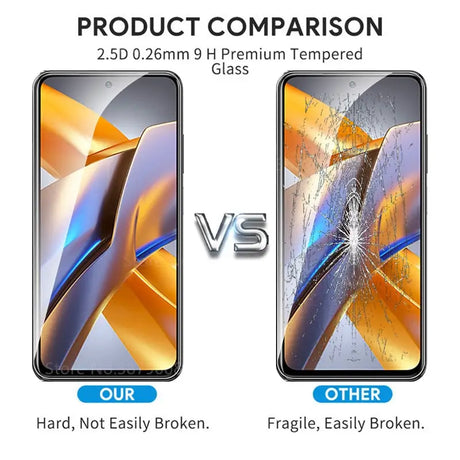 two smartphones with the same screen size and glass