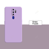 Smooth purple straight edge silicone phone case with matte finish and camera cutouts for OPPO A5 A9 A11 A11X 5G back side