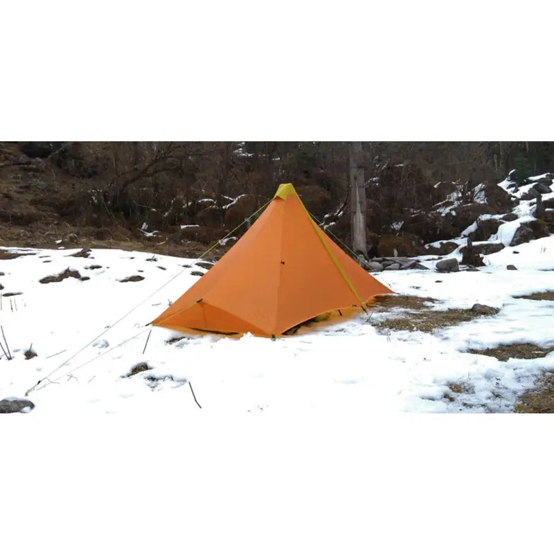 a tent in the snow
