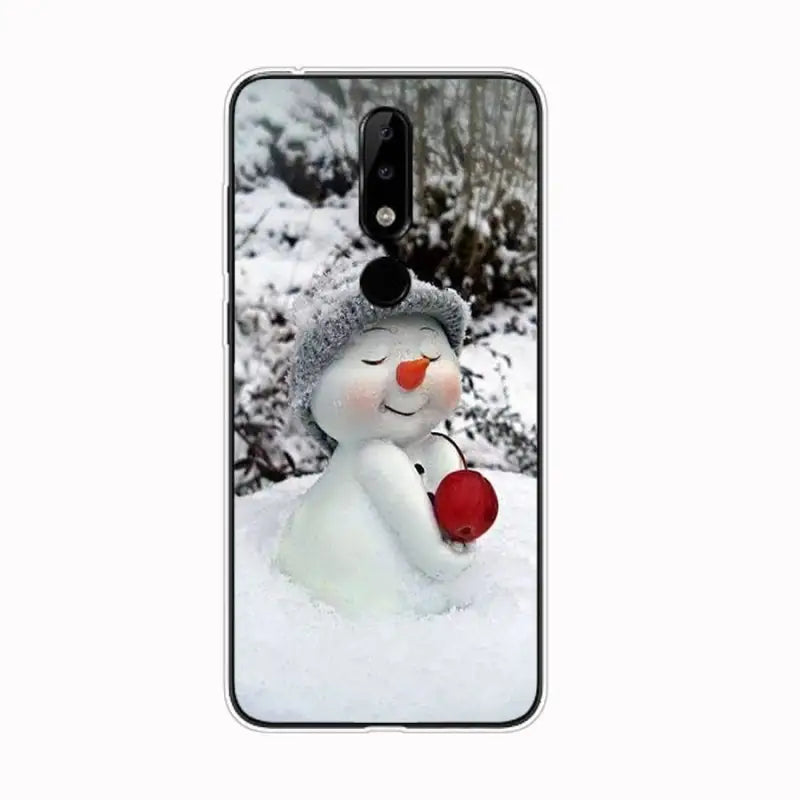 snowman with apple in hand samsung galaxy s9 case