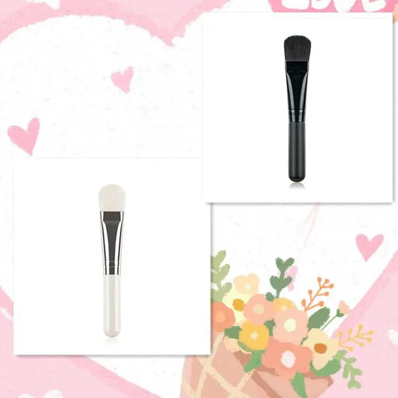 a brush and a flower on a pink background