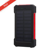 a solar power bank with a red light