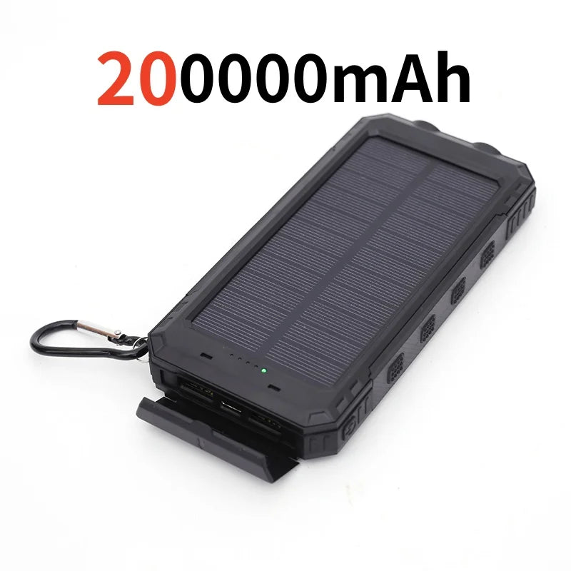 a solar power bank with a usb cable