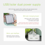 Solar-powered device with USB interface.