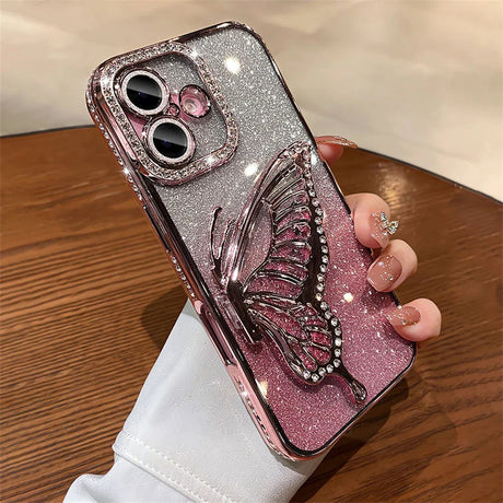 Sparkly butterfly phone case.