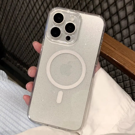 Sparkly clear iPhone case with MagSafe.