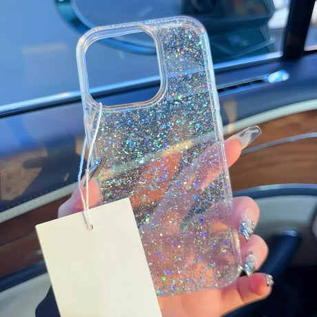 Sparkly clear phone case.
