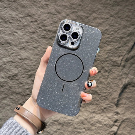 Sparkly gray phone case.