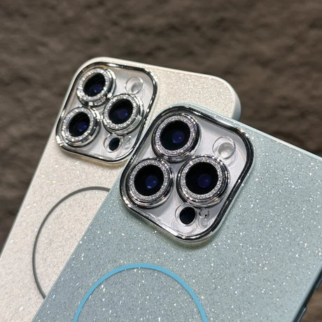 Sparkly iPhone cases with jeweled camera surrounds.
