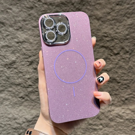 Sparkly lavender phone case.