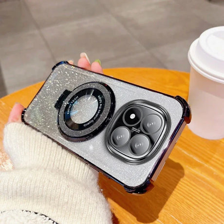 Sparkly phone case with camera lens protector.