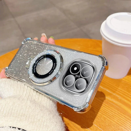 Sparkly phone case with ring holder.