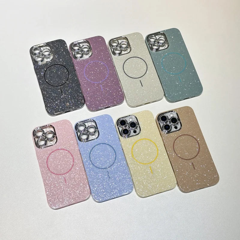 Sparkly phone cases with MagSafe rings.