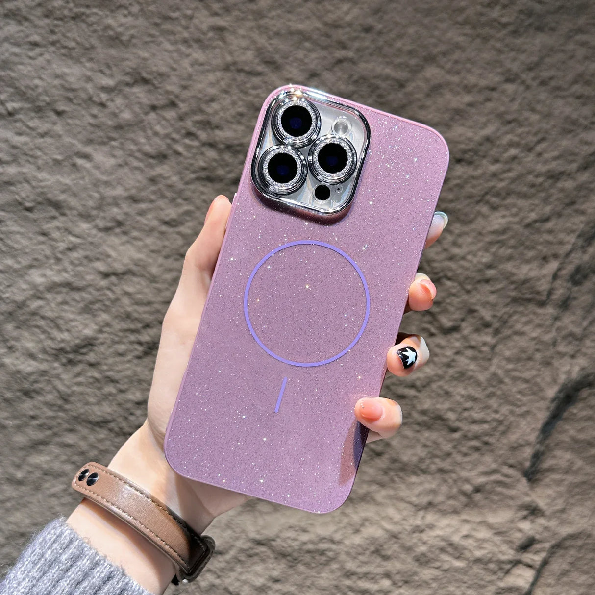Sparkly purple iPhone case.