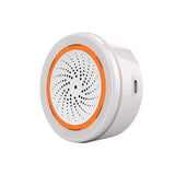 The speaker is a white and orange speaker