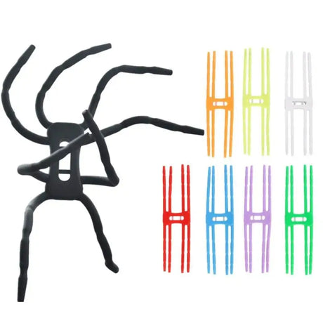 a spider toy with a rainbow colored tail