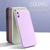 Square Silicone Phone Case For iPhone 12 13 14 15 11 Pro Max Mini XS X XR 6S 7 8 Plus SE Thin Soft Cover Candy