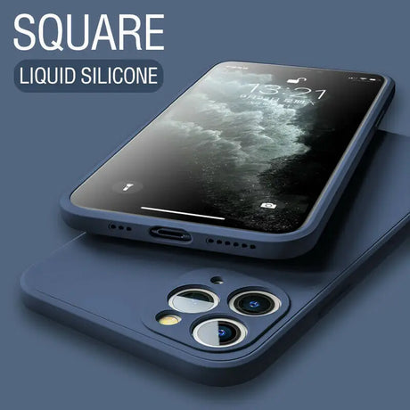 the square liquid silicon case for iphone 11