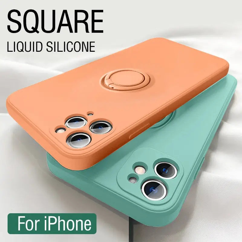 the square liquid silicon case for iphone