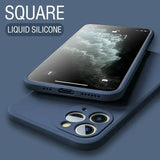 the square liquid silicon case for iphone 11