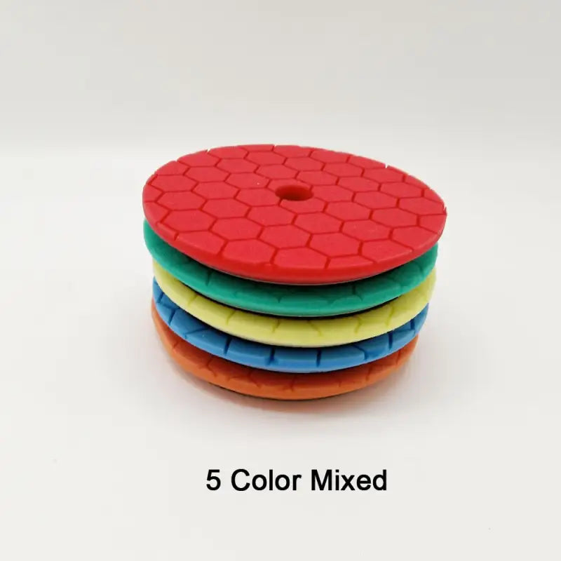 a stack of colorful colored discs