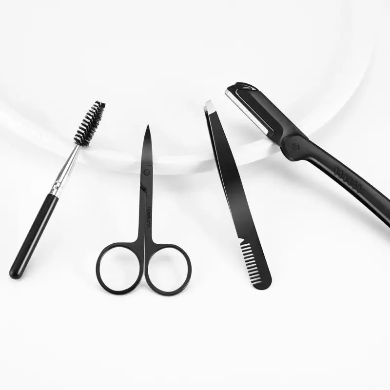 a black hairdre with a comb and scissors