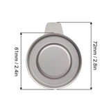a stainless steel cup lid with a white background