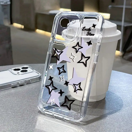 a clear case with stars on it