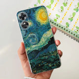 someone holding a phone case with a painting of a starry night