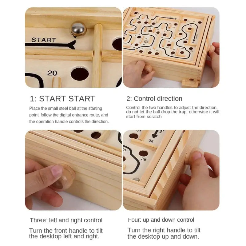 wooden puzzle box with handle