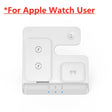 Charging station for Apple Watch and other Apple devices with multiple docking areas.
